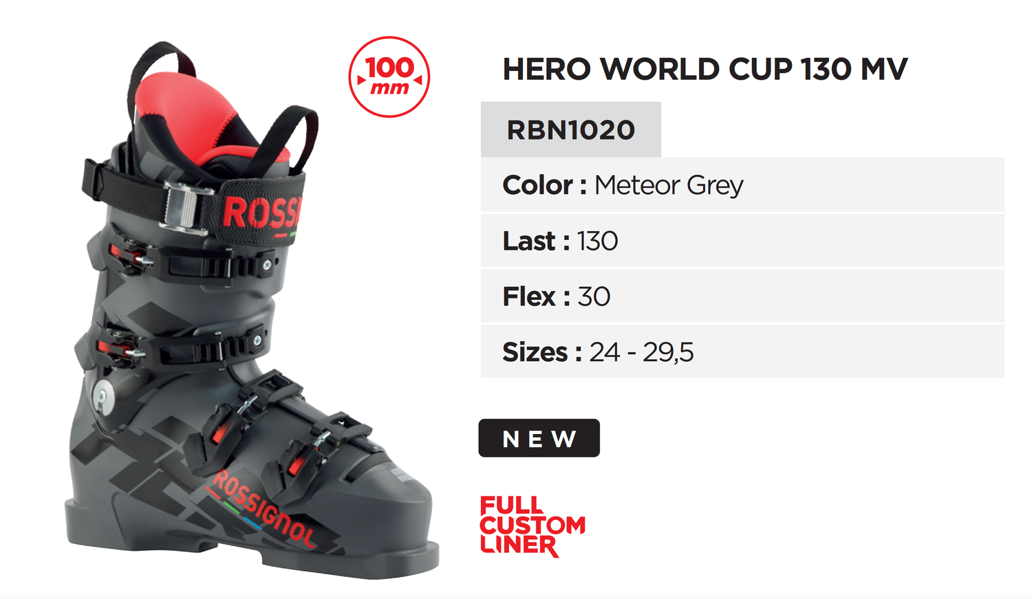 Rossignol Hero World Cup 130 hyllykisakenkä (100 lesti) 2024-2025